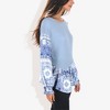 Anna-Kaci Women's Handkerchief Hem Paisley Contrast Waffle Knit Pullover - 4 of 4