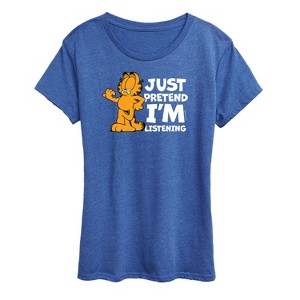 Women's - Garfield - Pretend Im Listening Short Sleeve Graphic T-Shirt - 1 of 4