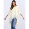 INSPIRE CHIC Women's High Low Hem Scoop Neck Asymmetrical 3/4 Sleeve Summer Top - 2 of 4
