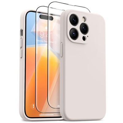 BONGEEK for iPhone 14 Pro Case, Upgraded Silicone 14 Pro Phone Case Shockproof Women Men Girl Protective Case Cover- Stone