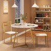 Round Dining Table Set for 2, Modern Kitchen Table Chairs Set of 2,Small Dining Room Table Set with 2 Upholstered Chairs - 2 of 4