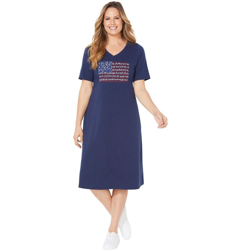 Catherines Women's Plus Size Mayfair Park A-line Dress, 1 of 3