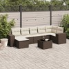 vidaXL Garden Sofa Set Brown, Cream White - 2 of 4