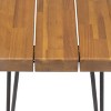 Zion Acacia Wood Modern Industrial Bench - Teak - Christopher Knight Home: Sturdy Iron Frame, Water-Resistant, Seats 3 - 4 of 4