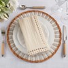Saro Lifestyle Classic Cotton Table Napkin with Netted Trim (Set of 4), 20", Off-White - 4 of 4