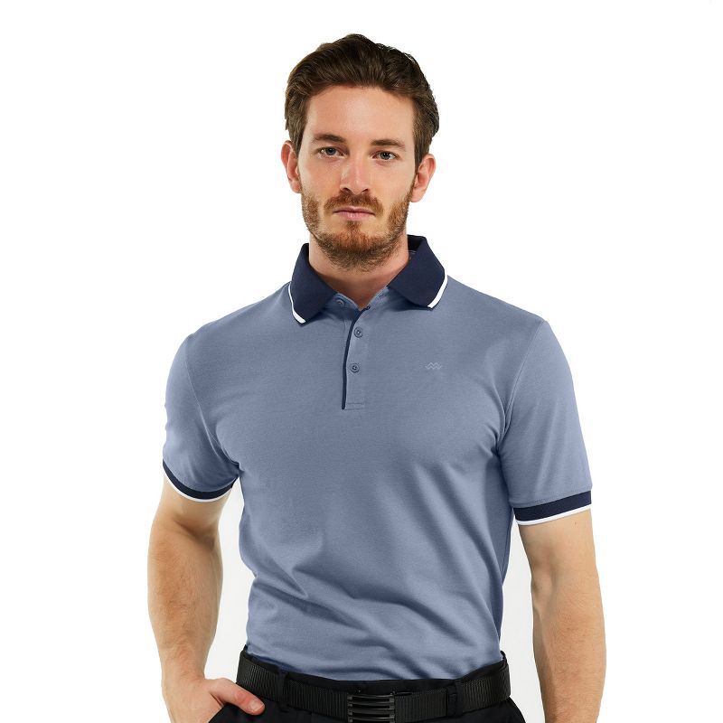 Mio Marino Men's Classic-Fit Cotton-Blend Pique Polo Shirt with Contrast Collar, 5 of 8
