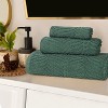 Chevron Zero Twist Cotton Solid and Jacquard Hand Towel Set of 6 by Blue Nile Mills - 2 of 4