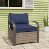 YARDSIGHT Modern PE Rattan Patio Chair  Plush Cushioned Outdoor Dining Seating with Curved Armrests Weather-Resistant Wicker for Patio & Garden - 2 of 4