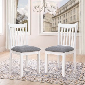 VYNXARIA Dining Room Furniture Set of 2 Seating Chairs Cushion Seats Wooden Back Kitchen Breakfast Chair - 1 of 4