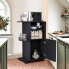 NicBex 15Inch Rolling Kitchen Island Kitchen Cart with 1 Door Cabinet and 2 Open Shelves - 2 of 4