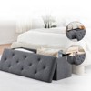 FONTOI Foldable Storage Ottomans, Ottoman Foot Rest, Storage Chest for Living Room Bedroom Entryway, Gray, 15"*15"*43.3" - 4 of 4