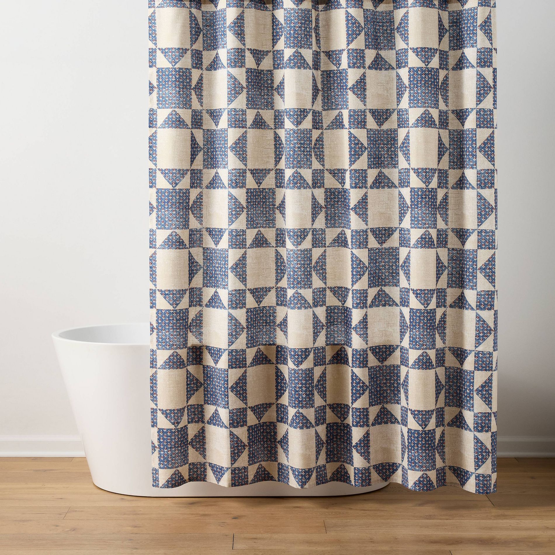 Americana Quilted Shower Curtain Blue - Threshold™