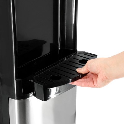 MegaChef Black Metal Top Load Hot and Cold Water Dispenser