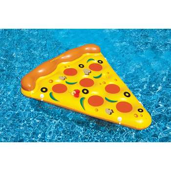 Swimline 72" Inflatable Pizza Slice Novelty Swimming Pool Float Raft - Yellow/Orange