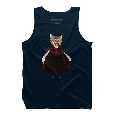 Men's Design By Humans Catcula Cat Kitten Dracula Cute Funny Halloween t shirt By JOHANNESART Tank Top