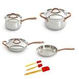 BergHOFF Ouro Gold 10Pc 18/10 Stainless Steel Cookware Set with Bronze Handles