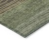 Olive Green And Chocolate Striped Washable Indoor Outdoor Area Rug - 4 of 4