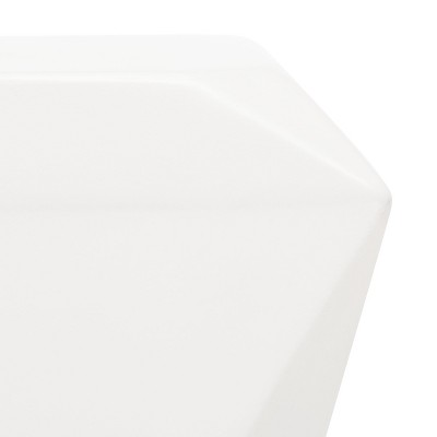 Ivory Concrete Geometric Hourglass Outdoor Accent Stool