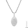 Steeltime 24" Men's stainless steel and simulated diamonds american football pendant - 3 of 4