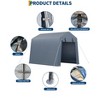 Carport Heavy Duty Tent, Outdoor Storage Shed with Roll-up Windows, Waterproof Tarp, Portable Garage with Ventilated Zipper Door, Storage Sheds - 3 of 4