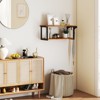 Tangkula 40.5" Long 2-Tier Storage Rack w/ Towel Bar Wall Mounted Floating Shelves - 3 of 4