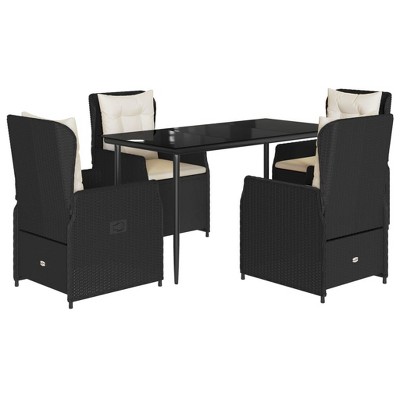 vidaXL Garden Dining Set Black