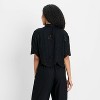 Women's Short Sleeve Embroidered Tie-Front Blouse - Future Collective - 2 of 3
