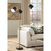 Pacific Coast Lighting Studio Mid Century Modern 71" Tall Standing Floor Lamp Large Arc 3-Light Metal Brass Finish Living Room Bedroom Black Shade - 2 of 4