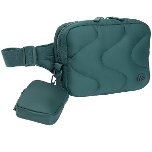 Joan & David Wave Puffer Quilted Nylon Passport Sling Bag - 1 of 4