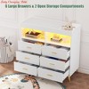 Dresser for Bedroom w/Charging Station, Large Capacity Storage Cabinet Chests w/ 6 Drawer & 2 Open Storage Shelves - 4 of 4