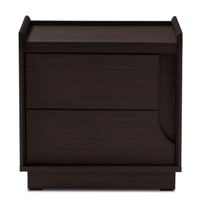 Larsine Brown Engineered Wood 2-Drawer Nightstand