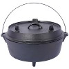 Dexmalle 6 Quart Cast Iron Dutch Oven With Skillet Lid,Camping Fireplace Cooking BBQ Baking Campfire - 3 of 4