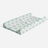 Bacati - Noah Mint Feathers Quilted Muslin Changing Pad Cover - 2 of 4