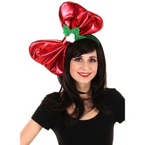 HalloweenCostumes.com    Christmas Giant Bow Headband, Red/Green - 1 of 3