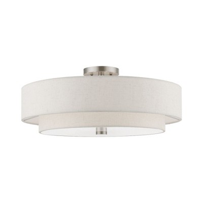 Livex Lighting Meridian 5 - Light Semi-Flush Mount in  Brushed Nickel