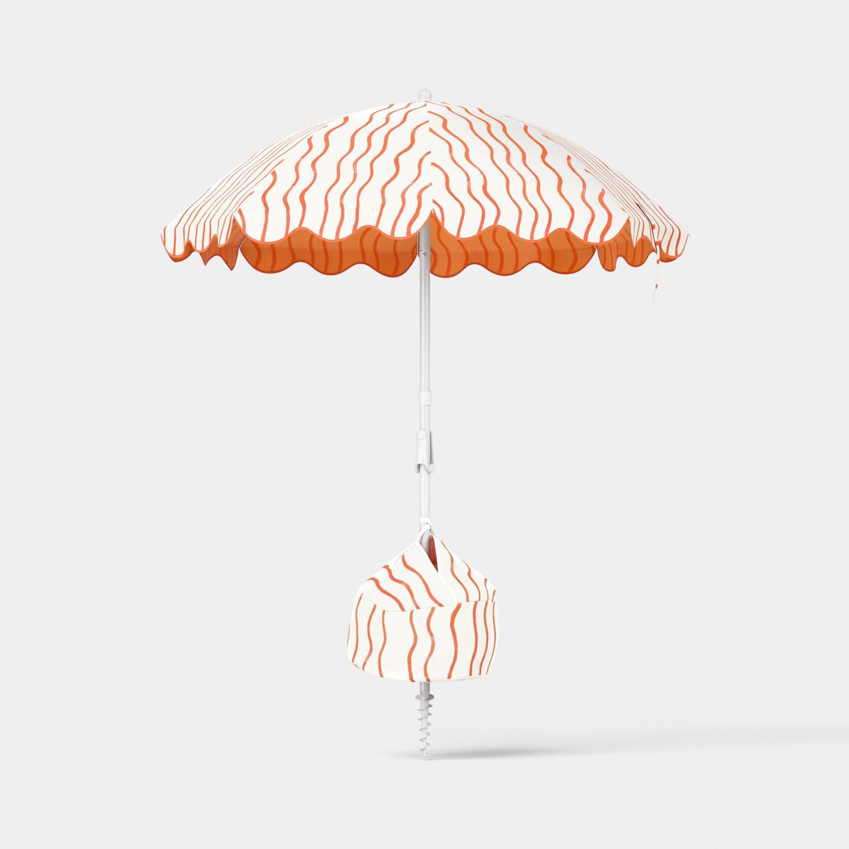 6' Round Striped Beach Umbrella Orange - Room Essentials™
