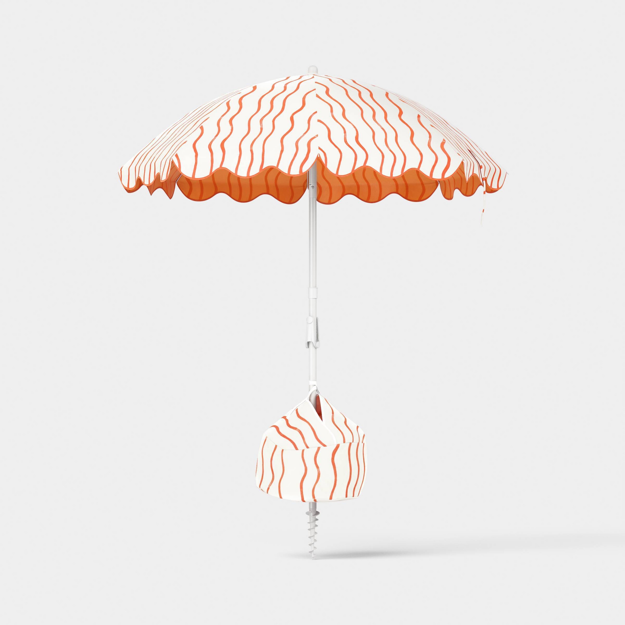 6' Round Striped Beach Umbrella Orange - Room Essentials™