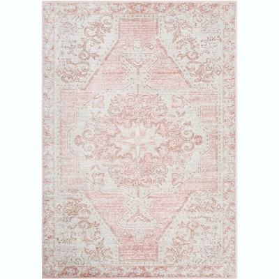 Mark & Day Bakkerom 5'2"x7' Rectangle Woven Indoor Area Rugs Cream: Traditional Medallion, Stain-Resistant, Polypropylene