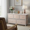 CAVINAS Fabric Drawers Dresser for Bedroom,Metal Frame Tall Storage Cabinet with Wood Top,Chest of Drawers for Bedroom,Entryway,Living Room - 2 of 4