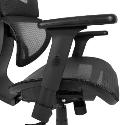 Ergonomic High-Back Swivel Task Chair with Adjustable Arms in Black