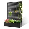 TOAOTBNBO Outdoor Planter Box with Square-Hole Trellis, Metal Raised Garden Bed for Climbing Plants, Galvanized Garden Box with Drainage Holes - 2 of 4