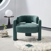 35"Modern Comfy Crate Barrel Accent Chair,Comfortable Living Room Chairs Upholstered Fabric Accent Dining Chair,Kitchen Armchair-Cuddlewood - 2 of 4
