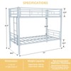 SeaCamel Heavy Duty Twin Over Full Metal Bunk Bed - Removable Stairs, 12" Under-Bed Storage, White for Teens & Adults - 3 of 4