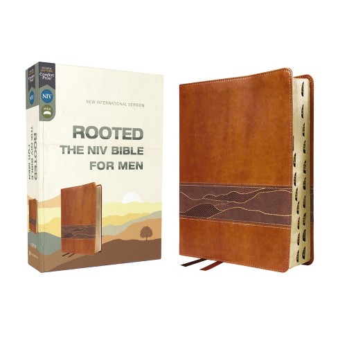 Rooted: The Niv Bible For Men, Leathersoft, Brown, Thumb Indexed ...