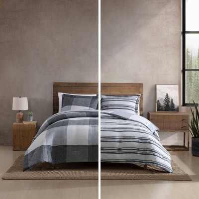 Gray Twin Microfiber Reversible Bedspread Set