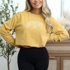 Simply Sage Market Women's Embroidered Howdy Bull Varsity Long Sleeve Garment Dyed Tee - 2 of 3