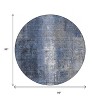 Navy Blue And Ivory Abstract Washable Indoor Outdoor Area Rug - 3 of 4