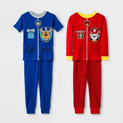 Toddler Boys 4pc Paw Patrol Snug Fit Pajama Set Red blue 2t