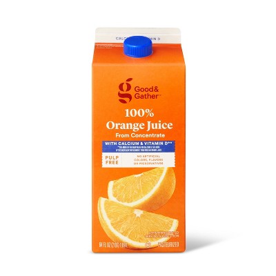 Pulp Free 100% Orange Juice From Concentrate w/ Calcium &#38; Vitamin D - 64 fl oz - Good &#38; Gather&#8482;