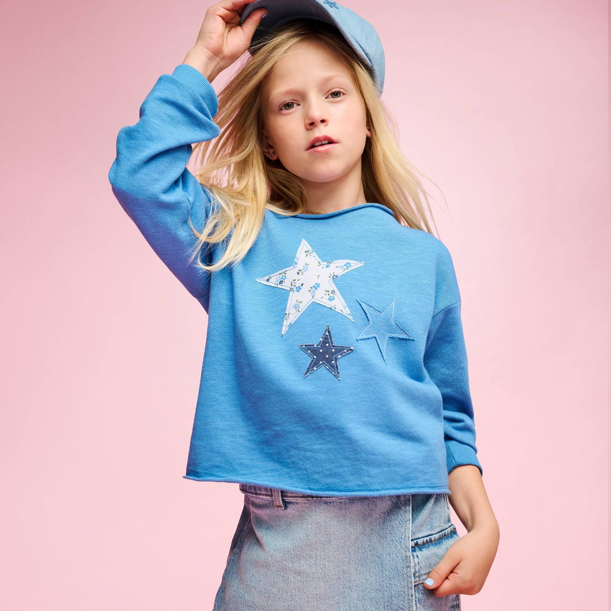 Girls' French Terry Off The Shoulder Graphic Pullover Sweatshirt - Cat & Jack™ - thumbnail 4